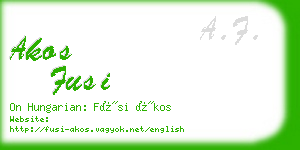 akos fusi business card